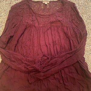 Loose in the body with lace detail on top